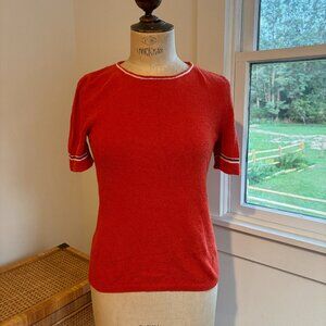 Vanessa Seward Terrycloth Red Shirt 36 Small